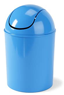 Umbra 1.25 Gallon Mini Waste Can with Removable Swing-Top Lid - Small Garbage Bin for Kitchen, Bathroom, Bedroom, Office - Compact Trash Can Fit Under Tables & Counters - Sky Blue