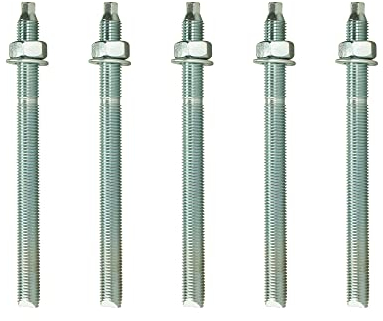 Isolbau Lot de 5 barres d'ancrage M8 x 110 mm - Homologation ETA - Ancrage composite galvanisé avec écrou et rondelle - Ancrage pour charges lourdes