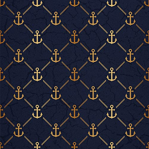 HEKO PANELS Oxford Stoff Wasserdichte Meterware Canvas-Stoff Polyester Stoff Zum Nähen Nähstoffe Möbelstoffe Dekostoffe Handwerken Wasserabweisend Blickdicht Anker 1 Meter 155 x 100 cm, DX365