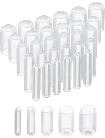 QUARKZMAN 100pz Tappi Terminali in Gomma Rotondi 3mm 5mm 6mm 8mm 9,5mm Coperture in Vinile Trasparenti per Protezione Filettature di Viti Assortimento Kit