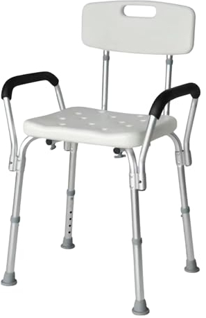 ORTOPAL Silla Ducha y Taburete Baño Todo en 1. Taburete Ducha Ortopédico Mayores y Niños con Reposabrazos y Respaldo Premium. Silla Ducha Personas Mayores: Antideslizante, Regulable, Cómoda y Segura