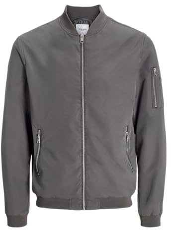 JACK&JONES PLUS JJERUSH Bomber Noos PLS Veste Bomber pour Homme, Jupe Castlerock, 6XL, Gris, XXXXXXL