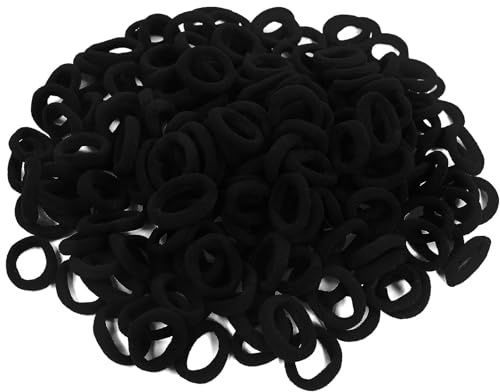 Hanyousheng 200 Pièces Elastiques Cheveux, Élastiques à Cheveux pour Fille et Bébé, Mini Chouchous Noir