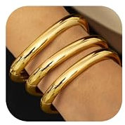 CASSIECA 3Pcs Armreif Damen 18K Gold Armbänder für Frauen Einstellbare Gold Manschette Armreif Armband Gold Chunky Stack Armbänder Gold Frauen Schmuck Set Weihnachten Geburtstag Geschenke für Sie