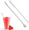 Cuchara de paja de acero inoxidable – Agitador colador filtrado | Cuchara de bombilla portátil segura para yerba mate, té, café y sopa | Cuchara de paja reutilizable desmontable con funda para viajes