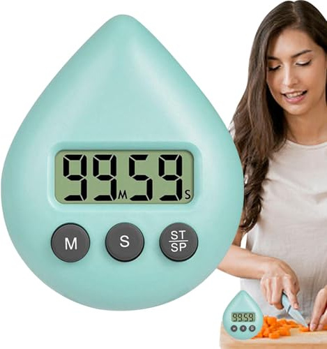Digital Shower Timer Waterproof - Energy Saver Digital Timer | Toothbrush Timing Tool | Alarm Water Drop Shape Kitchen Timing Tool With LCD Display For Learning Cooking Working And Shower