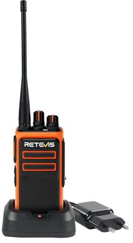 Retevis C66 Walkie-talkie Lång Räckvidd, 100 Minuter Snabbladdning, Anpassningsbara Sidoknappar, Kraftfulla Walkie-Talkies för Vuxna, Lätt att Para Ihop (Orange, 1 Pack)