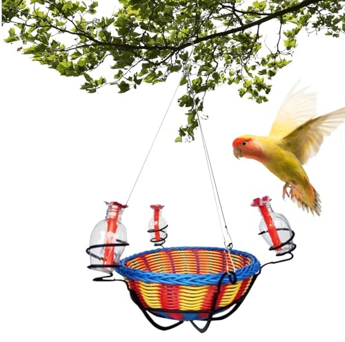 para colibríes de Exterior, comederos Silvestres con 3 Puertos de alimentación | para jardín, Patio, césped, Animales Salvajes, Ventanas y césped
