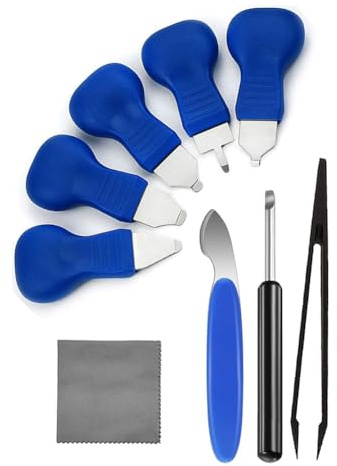 Gosera Herramienta para Quitar la Tapa Trasera del Reloj, Kit 9 en 1 para Cambiar la Batería del Reloj, Herramientas para Abrir y Quitar la Tapa Trasera y Pinzas Antiestáticas C