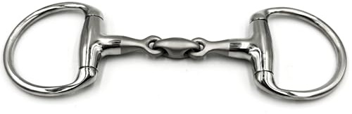 Equine Smile ES0282 Olive Head Bit Double Broken with Sandblasted Stainless Steel Middle Section Ring Diameter 70 mm Bit Thickness 14 mm (14.5 cm)
