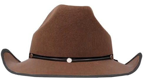 FIESTAS GUIRCA | Cappello Cowboy in Feltro Marrone (Taglia Unica) - Accessorio per Costume Cowboy per Feste del Vecchio West e Carnevale - Ideale per Adulti Unisex - Marrone