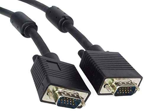 PremiumCord VGA monitorkabel 5 m, M/M, HQ (koax), SVGA videomonitor koaxial kabel för Full HD 1080p, DDC2, svart
