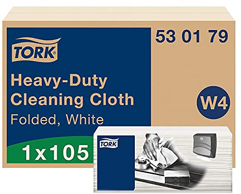 Tork Chiffon de Nettoyage Ultra-résistant blanc W4, Multi-usages, 1 x 105 chiffons, 530179