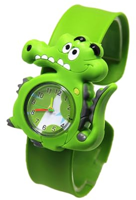 Keenso Relojes de Pulsera para niños, diseño de Dibujos Animados, Ligero, Resistente, Reloj de Juguete para niños y niñas, #812, Krokodil, Percha