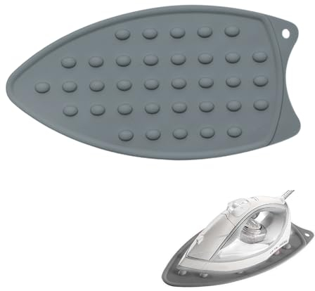 Pad in Ferro Resistente al Calore,Silicone Tappetino per Riposo Stiro,Tappetino in Silicone per Ferro,Tappetino di appoggio per Ferro da Stiro in Silicone,Resistente al Calore,Antiscivolo(Grey)