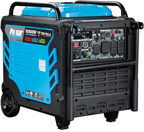 Pulsar PGD105TiSCO Tri Fuel Inverter Generator,10500-Watt Tri Fuel Gasoline Propane Natural Gas Portable 50A Generator with Remote Start, CARB Compliant