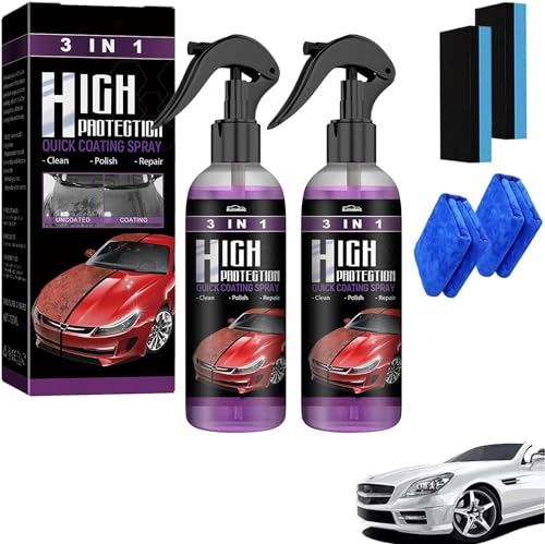 Kidmis High Protection 3in1 Spray, Neu 3 in 1 High Protection Spray, 3-in-1 hoher schutz schnelles auto-beschichtung spray, Multi Functional Coating Renewal Agent, Auto Politur (3)