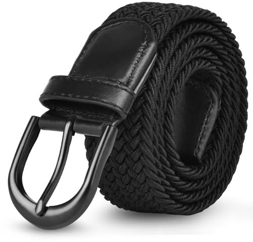 flintronic Unisex Stoffgürtel Stretchgürtel, Elastischer Stoffgürte, Stretch Flechtgürtel, Geflochtener Stretchgürtel, Dehnbarer Gürtel für Damen und Herren, Breite 3.3cm/Länge 107cm