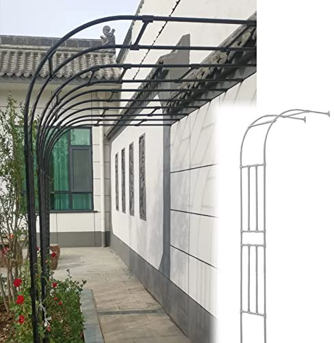 Pergolato da giardino bianco con traliccio in ferro resistente, per parete, 220 x 240 cm, ideale per piante da giardino