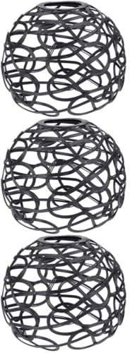 HOMSFOU 3st Lampenschirm Puzzle-lichter Lampenabdeckung Aushöhlen Pendelbeleuchtung Led Laterne Pendelleuchten Schatten Dekorative Glühbirne Drahtlampen Schmiedeeisen Black