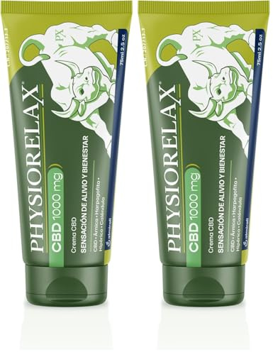 Physiorelax CBD - Crema de Masaje con Cannabidiol | Aceites Esenciales y Aceite de Cáñamo |Natural, Rápido y Eficaz | para Lumbares, Cervicales, Rodillas, Hombros y Espalda |Crema con Cannabis - 75 ml