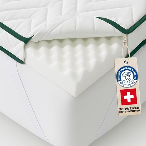 Welldora Recovery Topper 8 cm – wendbar H2/H3, 3D-Kontur, Matratzentopper für Boxspringbett & Allergiker, waschbar 90 °C, gegen Besucherritze, gegen Druckstellen, Oeko-TEX & Dermatest „sehr gut“