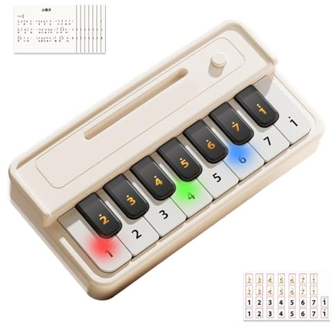 Juguete para niños, piano, instrumento musical portátil sensorial educativo, juguete de piano para niñas con libro de canciones, para niños, hogar, viajes, interior, exterior, guardería, cumpleaños