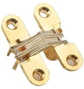 1 pz Cerniere nascoste 8x42 mm Cerniera a croce invisibile nascosta Cuscinetto 180D con vite for mobili for porte/finestre pieghevoli(Gold)