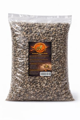 Vermiculite Espansa grana media (5LT) per Piante Terrari, Minerale Natur per Incubazione Uova,Giardinaggio,Substrato Aerante, Senza Metalli Pesanti, Migliora la Struttura del Suolo (5 LT GRANA GROSSA)