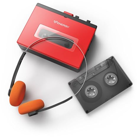 Energy Sistem Reproductor Cassette Portátil Bluetooth In/out/Batería Recargable USB-C/Altavoz y Micrófono Integrado/Sonido Analógico Retro/Incluye Auriculares Vintage/Grabación de Voz.