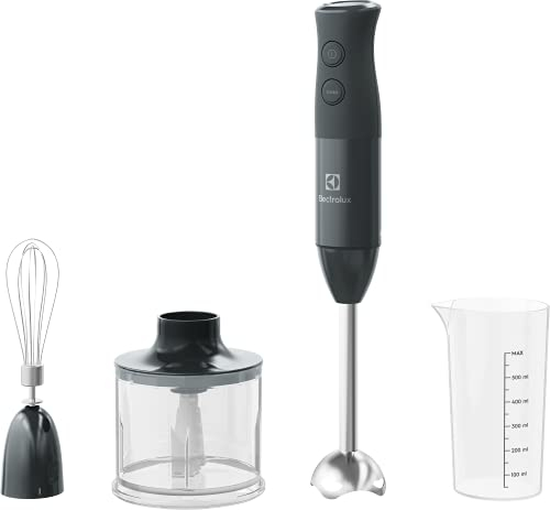 Electrolux E4HB1-6GG, Frullatore a Immersione Create 4 con Tecnologia TruFlow, Motore 600 W, Accessori Inclusi, Piede in Plastica Nero, Miscelazione Precisa e Potente