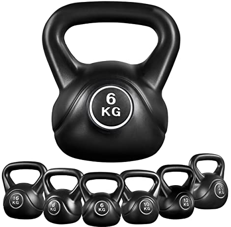 Yaheetech Kettlebell Set HDPE Coated Concrete Kettle Bell Weights Set for Strength Training - Heavy Weight KettleBell for Home Gym Fitness Weight Lifting Bodybuilding, 6kg