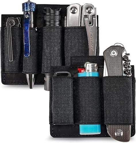 VIPERADE PL7 Organiseur élastique EDC Petit Insert de Rangement Scratch avec 4 Poches élastiques, Pochette élastique EDC, étui de Rangement Multi-Outils, Panneau de Rangement Scratch – M+L