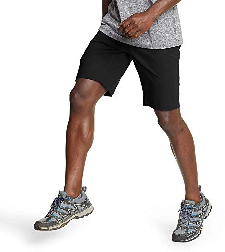 Eddie Bauer Men's Athletic Fit Fixed Waist Active Performance Rainier Shorts, Black Rainier, 38