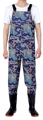 Wathose für Herren mit Stiefeln, Angel-Latzhose für Herren, Arbeit, Angeln, wasserdicht, atmungsaktiv, Cross-Wasser-Wathose, Anzughose, Herren, Arbeits-Utility, Sicherheitslatzhose, Overall, weites