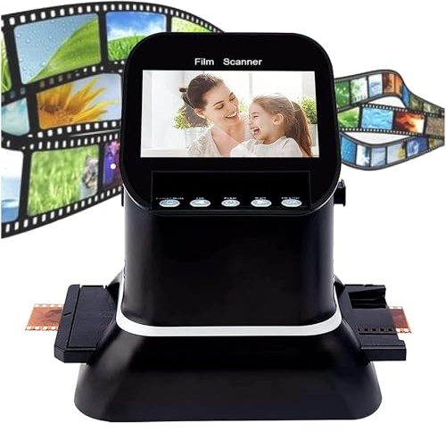 Scanner per pellicole e diapositive, scanner per 135 negativi, 35 mm, 135, 126, 127 negativi e diapositive in JPEG digitale, convertitore di foto digitali LCD da 4,3 pollici
