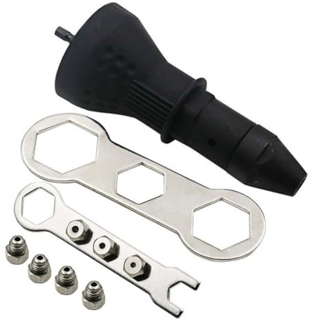 NUOBESTY Adattatore Per Rivettatrice Elettrica Per Trapano Batteria Strumento Per Inserimento Rivetti Accessorio Per Trapano Elettrico Nero