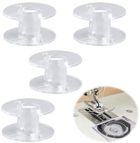 Fllyvly 100 Pezzi Rocchetti per Macchina da Cucire Bobine Universali Plastica Rocchetti per Cucito Bobina, Bobine Universali Compatibili con Tutte Le Macchine da Cucire Domestiche, Trasparente