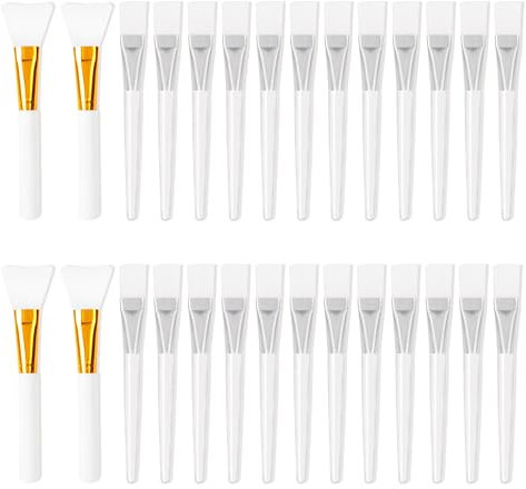 PYSEOSISE Pinceles para Mascarilla Facial, 28 Piezas Cepillo de Mascarilla, Cepillos Aplicadores Faciales Brochas Facial para Mascarilla de Barro Crema Suero Limpieza