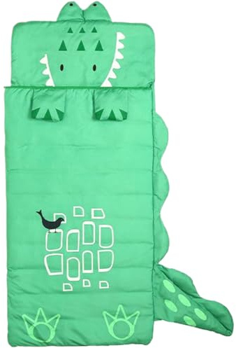 Sac de Sommeil pour Enfants, 62.99x23, 62 Pouces Cartoon Dinosaur Nap Mat, Sac de Couchage Confortable pour garçons et Filles, Dessin animé pour Enfants, Sommeil pour