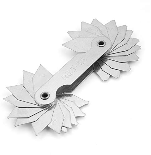 Generic 4 Medidores de Radio con Dos Tipos de Hojas, de Acero Inoxidable para Medir Radios y Filetes en Diferentes Formas y Tamaños para Maquinistas Otros Trabajadores