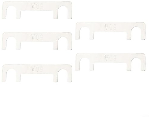 Solaughguy Car Fuse 32V Flat Type 30A-100A Battery Fuse Holder with Fork Bolt Terminal for Automotive Electrical Systems, 5 Pack(50A)