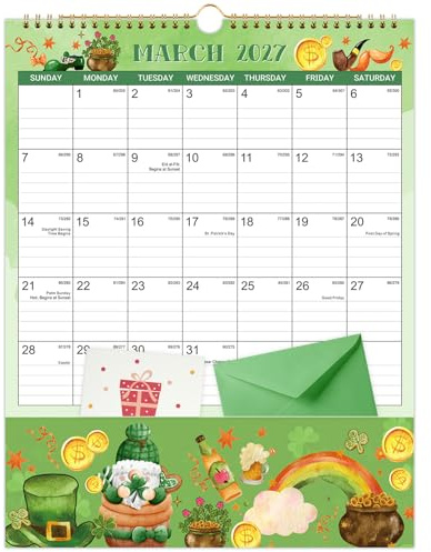 Pocket Calendar 2026-2027 - Wall Calendar 2026-2027, 11.4 x 14.5, Jul. 2026 - Dec. 2027, 18 Month Calendar July 2026-27 with Storage Pocket, Calendars for Office, School, Home - 12 Different Themes