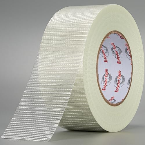 1 Rollo Cinta de Fibra de Vidrio Bidireccional 50mm x 50m Alta Resistencia | Cinta filamento reforzado bidireccional cargas pesadas. Alta resistencia tracción doble sentido, ideal embalaje seguro.