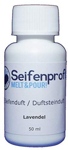 Seifenprofis 50 ml de fragancia de jabón (lavanda) Aceite aromático para hacer jabón, 100% vegano biológico, bombas de baño, aroma para velas, aroma a habitación, verter jabón