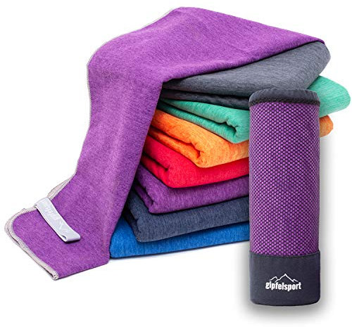 Mikrofaser Handtuch Set - für Sauna, Fitness, Sport I Strandtuch, Sporthandtuch I Lila_Brush XL: 180x80