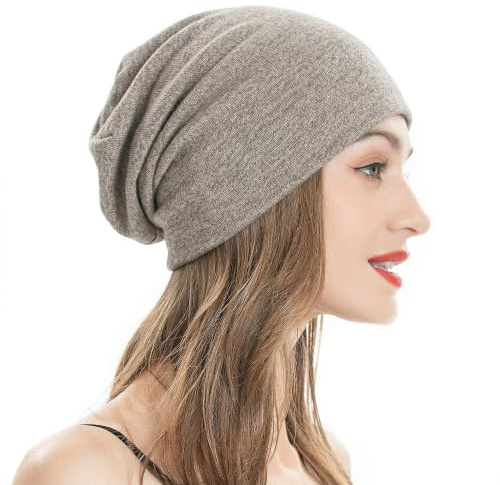 ZLYC Unisex Long Slouch Beanie Leicht Weich Jersey Mütze (Einfach Khaki),Gr. Einheitsgröße