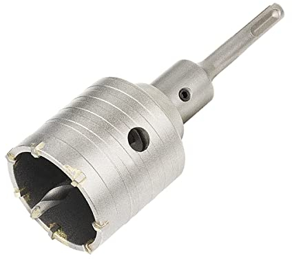 Meccion Sierra Corona Perforadora con Puntas de Carburo, Cortador de Orificios Huecos de Rendimiento para Ladrillo, Hormigón, Muro de Piedra de Cemento (60mm+110mm SDS Plus Adaptador)