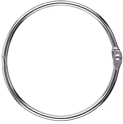 AKONEGE 12 Pack Large Binder Rings 76 mm/3 Inch Metal Book Rings, Loose Leaf Binder Rings for Flash Cards Index Cards and Notebook Paper, Silver Big Key Rings Binding Rings School, Home, Office