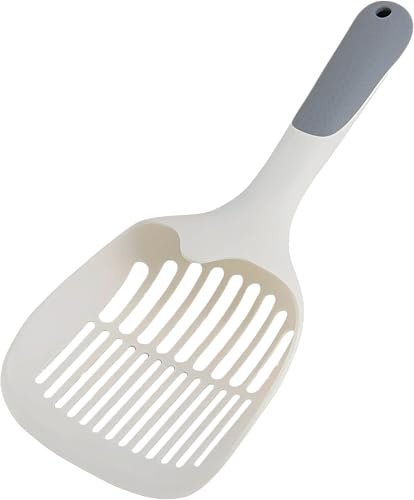 GLUTTONY Pala Arenero Gato XL 30 cm, recogedor de Arena y heces con Mango ergonómico Antideslizante de Goma, Resistente y fácil de Limpiar, Cat Litter Scoop